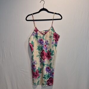 Vtg 1990's Romantic‎ Moods Satin Floral Nightgown Slip Dress Coquette Whimsgoth